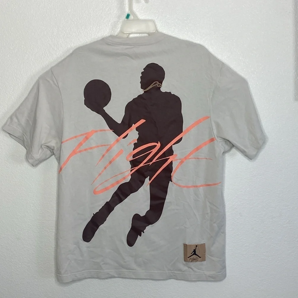 Air Jordan Flight Heritage Light Bone T-Shirt with Logo